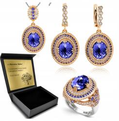 Ottomania Ékszer Szett Női Szett Zafír Strasszok Gazdagon Díszített Gravírozás (kpl-110_15r)