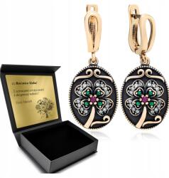 Ottomania Ezüst Fülbevaló 925 Strassz Ékszer Női Lóhere Gravírozás Ajándék (kpl-119k)