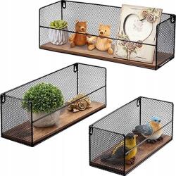  Horlimer rusztikus fali polc, fekete, (123)