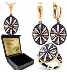 Ottomania Ezüst Ékszer Szett 925 Strassz Ékszerek Nőknek Virág Gravírozás (kpl-112_15r)