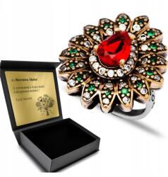 Ottomania Ezüst Gyűrű 925 Cirkónia Gránát Ékszer Női Gravírozás Ajándék (kpl-132p_16r)