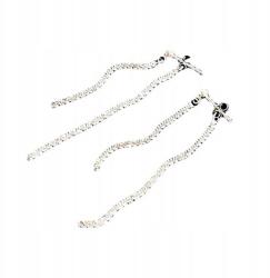  Ezüst fülbevaló lógó stift dupla kígyó