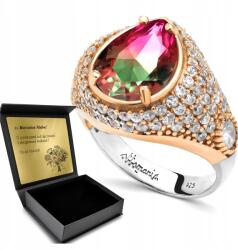 Ottomania Ezüst Gyűrű 925 Cirkónia Turmalin Ékszerek Nőknek Gravírozás (R131p_19r)