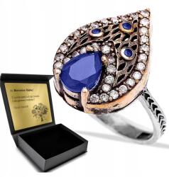 Ottomania Ezüst Gyűrű 925 Cirkónia Zafír Ékszer Nőknek Gravírozás (kpl-026p_16r)