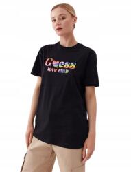 Guess Fekete Póló Színes Nyomtatással Elöl És Hátul xs I1H
