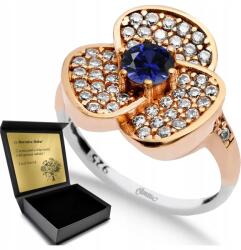 Ottomania Ezüst Gyűrű 925 Cirkónia Zafír Ékszer Női Gravírozás Ajándék (R186p_19r)