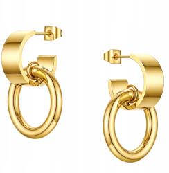 Ottomania Arany Fülbevaló Aranyozott Lógó Kerekek Gyönyörű Nemesacél Stift (#w44k)