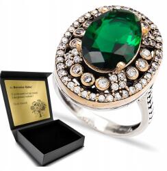 Ottomania Ezüst Gyűrű 925 Cirkónia És Smaragd Ékszerek Nőknek Gravírozás (R172p_12r)