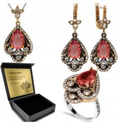 Ottomania Ezüst Ékszer Szett 925 Cirkónia Szultán Női Gravírozás Szett (kpl-076_21r)