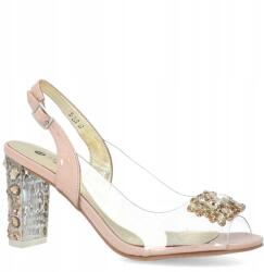 SCA'VIOLA Divatos magassarkú szandál Scaviola S-207 Bézs 40 (SCAVIOLA S-207 NUDE)
