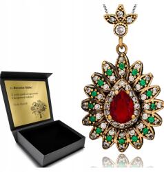 Ottomania Ezüst Nyaklánc 925 Cirkónia Gránát Ékszer Nőknek Gravírozás Ajándék (kpl-042n)