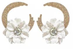  Fülbevaló arany virág strasszokkal