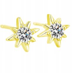 Ottomania Arany Fülbevaló Ezüst Aranyozott Csillag cirkónia finom gravírozás (#w4k)