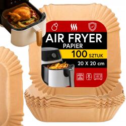 GALAXIA Utántöltő Air Fryer Sütőpapír Olajsütő Zsírmentes Forma 100X (Zestaw foremki papierowe do frytownicy 100szt)