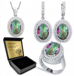 Ottomania 925-ÖS Ezüst Ékszerszett Cirkóniákkal És Topázzal Nőknek Gravírozás (R060_14r)