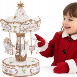 Art-Pol Karácsonyi dekoráció körhinta zenedoboz figura ajándék mikulás dekoráció (167720)