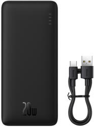 Baseus Airpow 20W 20000mAh Power Bank with Baseus Simple Series USB-A - USB-C 50cm Cable, fekete