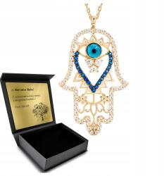 Ottomania Nyaklánc Arany Cirkónia Hamsa Próféta Szem Ezüst 925 Gyönyörű Gravírozás Ajándék (632n)