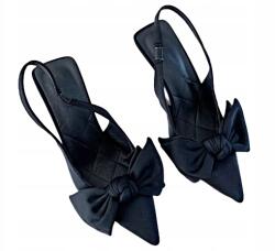  MD fekete alacsony sarkú masnis sarok 6 cm talpbetét 24 cm 38-as méret (SZPILKI)