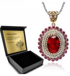 Ottomania Ezüst Nyaklánc 925 Cirkónia Gránát Ékszer Nőknek Gravírozás Ajándék (kpl-091n)