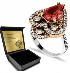 Ottomania Ezüst Gyűrű 925 Cirkónia Szultán Női Ékszer Gravírozás (kpl-076p_24r)