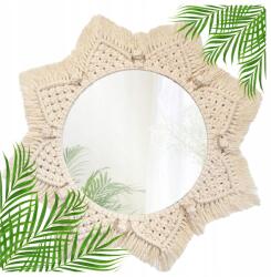 Tutumi Boho Kerek Fali Tükör Makramé Pavilon Keret Zsinór 53 cm Természetes (HOM-03004)