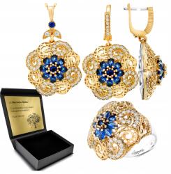 Ottomania Ékszer Szett Női Szett Zafír Strasszok Gazdagon Díszített Gravírozás (kpl-165_19r)