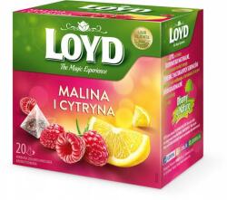 LOYD Gyümölcstea piramisokban Loyd málna és citrom 20db (5900396031570)