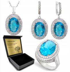 Ottomania 925-ÖS Ezüst Ékszerszett Cirkóniákkal És Topázzal Nőknek Gravírozás (R058_21r)