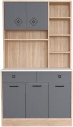 KringX Kring Smarty konyhai tálalószekrény, 100x41x181 cm, sonoma/grafit szín