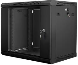 Lanberg 9U 19" fali rack szekrény 600x450mm fekete (WF01-6409-10B) (WF01-6409-10B)