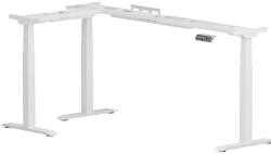 FlexiSpot E7L L-alakú hárommotoros állítható íróasztal, fehér, 150 kg teherbírás, 63, 5-128, 5 cm magasságállítás, Jobb- és balkezes kialakításhoz is (E7LW)