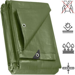 Takaróponyva, vízálló, zöld, 6x9m-es, UV védelem, 120g/m2 (GA2125)