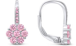 Brilio Silver Ezüst virág fülbevaló rózsaszín cirkónium kövekkel EA15