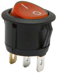 Delight Billenőkapcsoló - 23mm - 6A - Piros LED (GL09085RD)