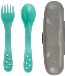 Canpol babies Canpol babies, set de tacamuri pentru copii in cutie, turcoaz, 12 luni+ Set pentru masa bebelusi