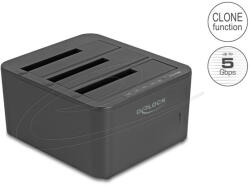 Delock USB dokkoló állomás 3 x SATA HDD / SSD-hez 1: 2 klón funkcióval (DL-64332)