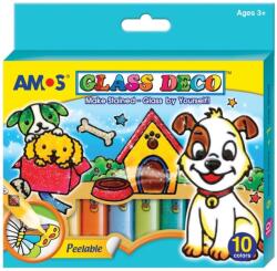 Amos Glass Deco üvegfesték 10 darabos készlet Ajánlott 3-6 éves korig lányoknak (16343)