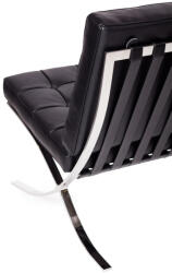  Háromszemélyes kanapé BARCELON fekete - olasz valódi bőr, króm (KHM-KH1501100212)