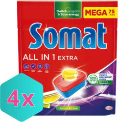 Somat mosogatógép kapszula All in1 extra Lemon 75db/csg KARTON - 4 db (K9000101809282)