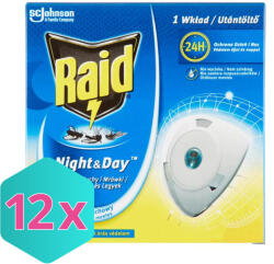 Raid Night & Day szúnyog- és légyirtó párologtató utántöltő KARTON - 12 db (K5907635901274)