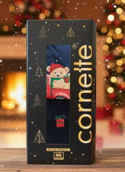 Cornette set de Crăciun pentru bărbați boxeri și șosete 914/01 Gift bleumarin: XL (32864 XL)