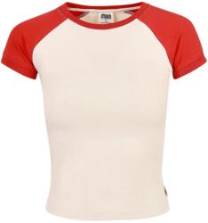 Urban Classics Női Retro Stretch rövid ujjú póló 4XL bordó|fehér|rózsaszín