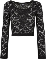 Urban Classics Női csipke hosszú ujjú Crop top S fekete