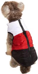  Vízálló téli kutyamellény, fehér-piros-fekete, XL-es