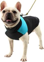  Vízálló téli kutyamellény, fekete-kék, XL-es