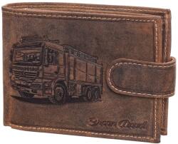 GreenDeed tűzoltóautó mintás barna férfi bőr pénztárca (TUZO1021/T DARK BROWN)