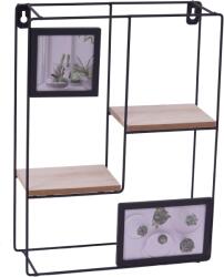  Fali polc képkeretekkel KIVORA 40x30 cm, fekete