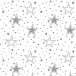 Ambiente Night sky silver/white papírszalvéta 33x33cm, 20db-os