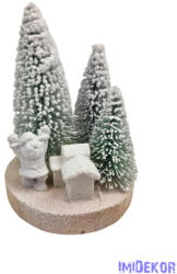  Havas fa talpon fenyő+figura 13 cm - Zöld